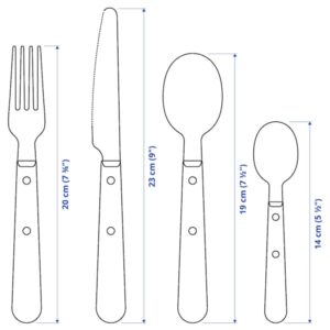 LIVNÄRA 24-piece cutlery set, black